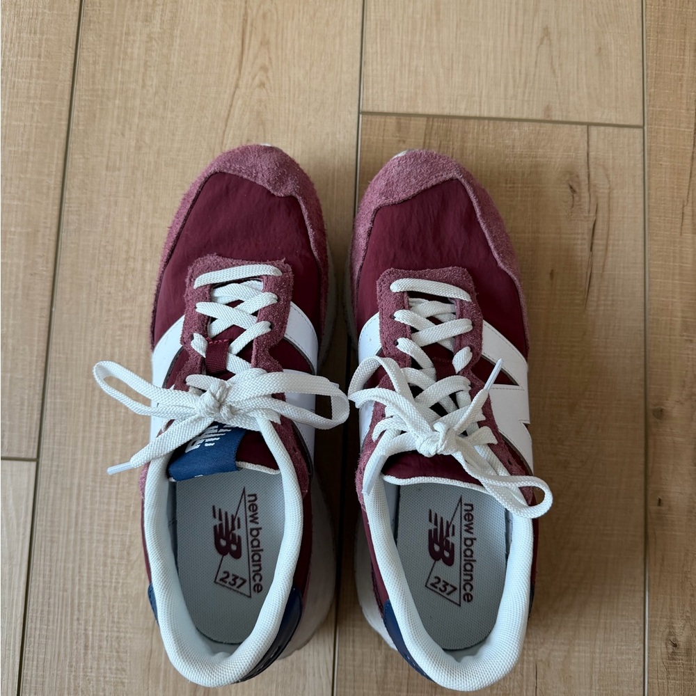 New Balance Maroon and White Athletic Shoes